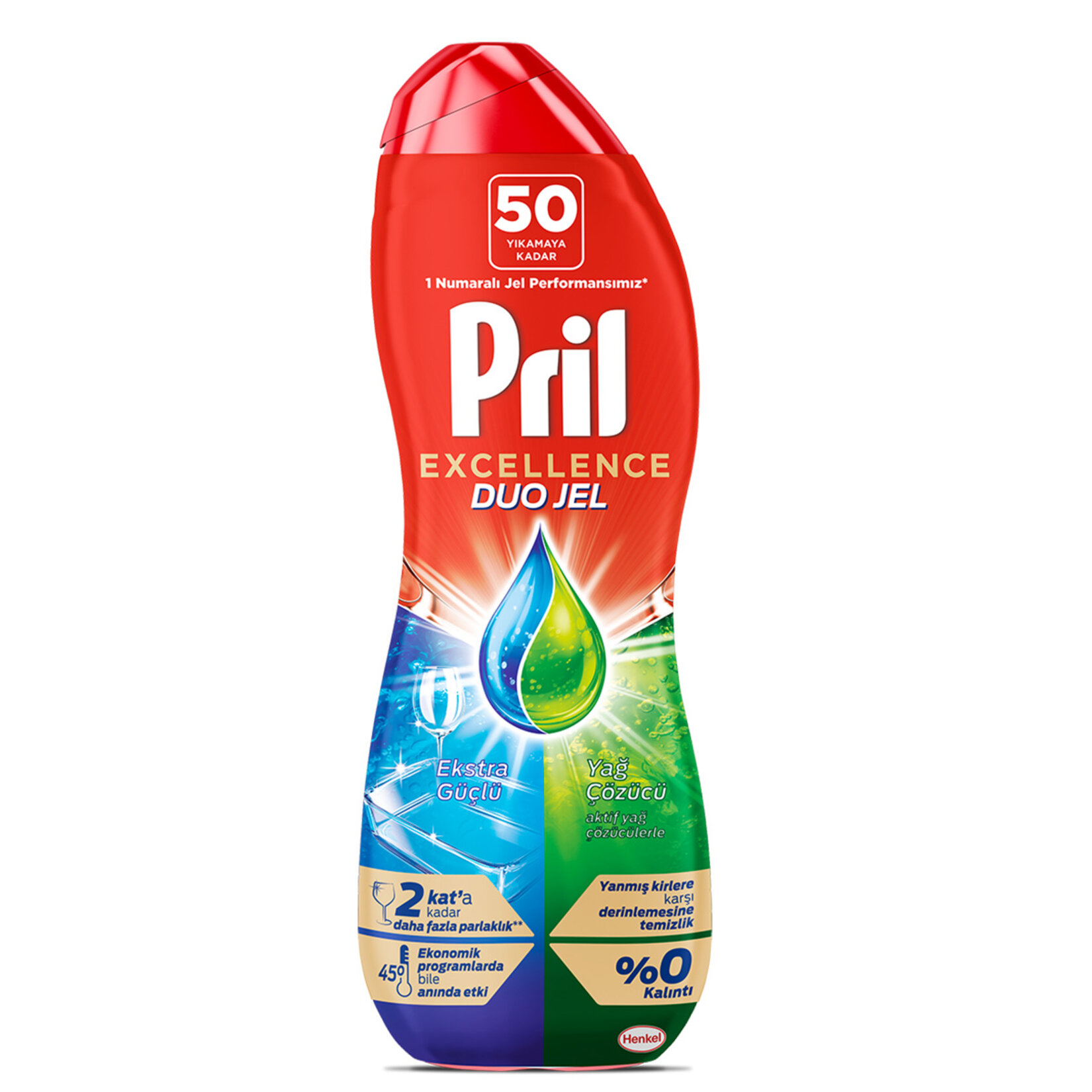 30980513-f65cf9 ژل ظرفشویی پریل دوفاز 900 میلی لیتر Pril Excellence - تصویر 1