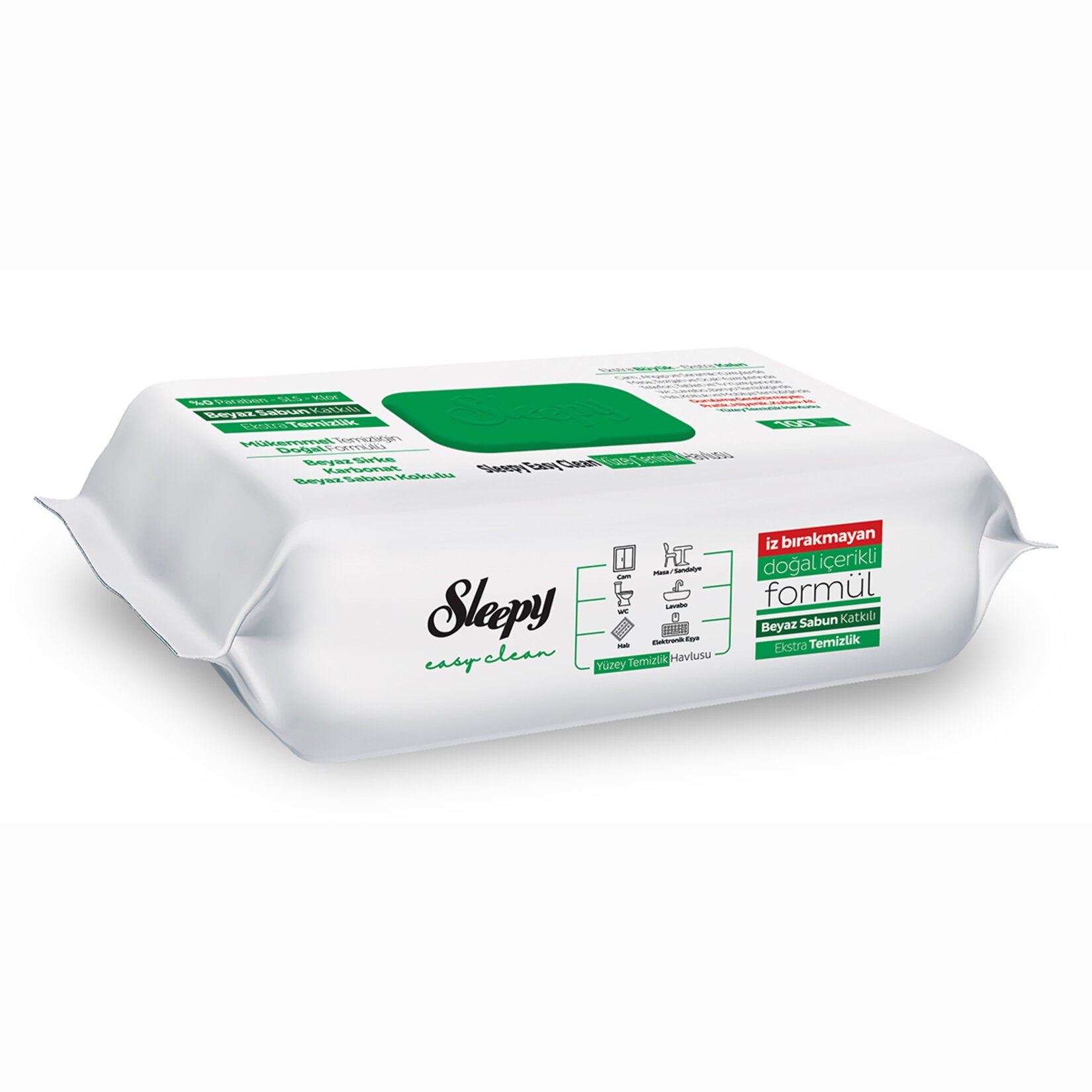 سلیپی سب دستمال تمیزکننده سطوح با صابون سفید اسلیپی Sleepy Easy Clean بسته 100 عددی - تصویر 1