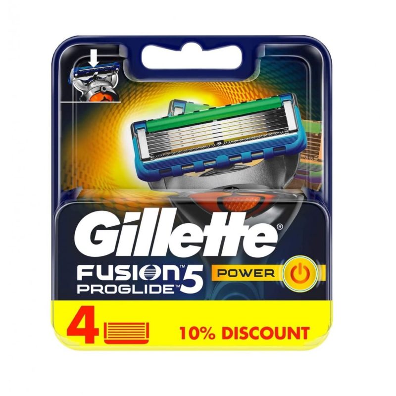 یدک ژیلت Gillette پنج لبه مدل Fusion 5 Power Proglide بسته 4 عددی