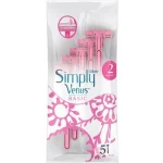 خودتراش ونوس  SIMPLY Venus basic صورتی 2 لبه 5 عددی